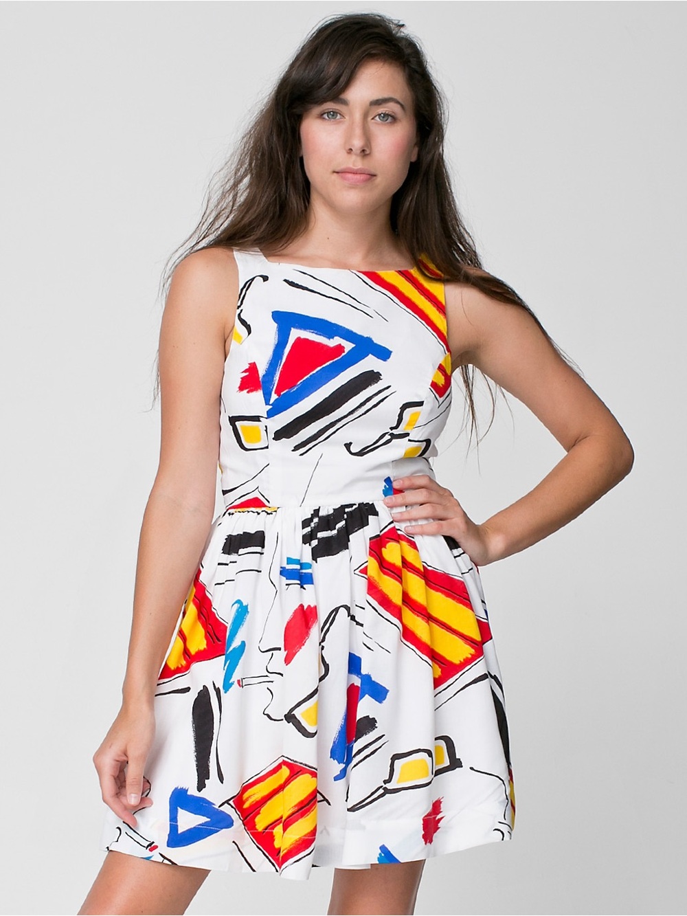 American Apparel Printed Button Back Sun Dress